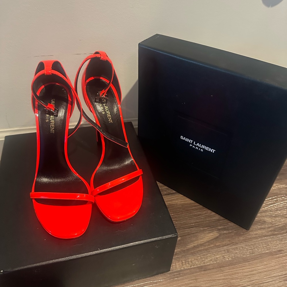 Saint Laurent Vibrant Red Heels